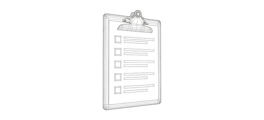 A clipboard with a checklist