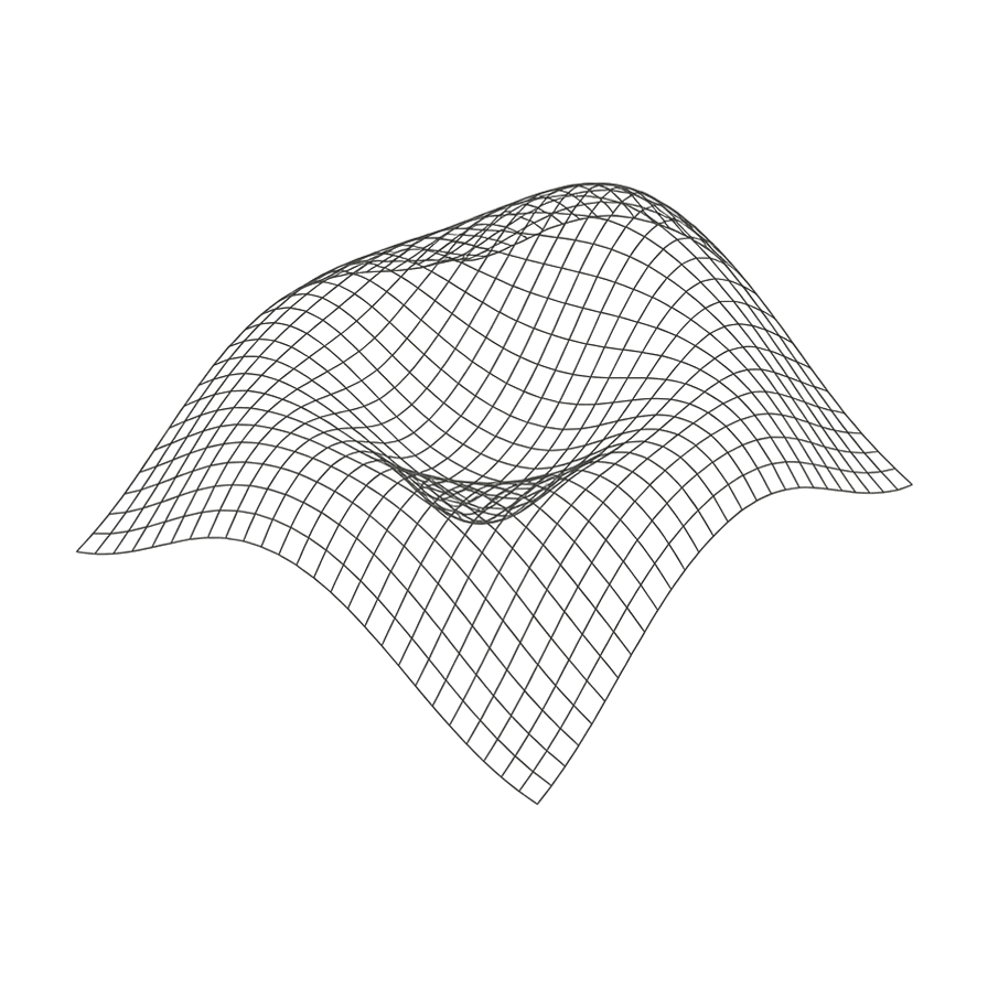 A grid mesh surface plot, drawn as a wireframe